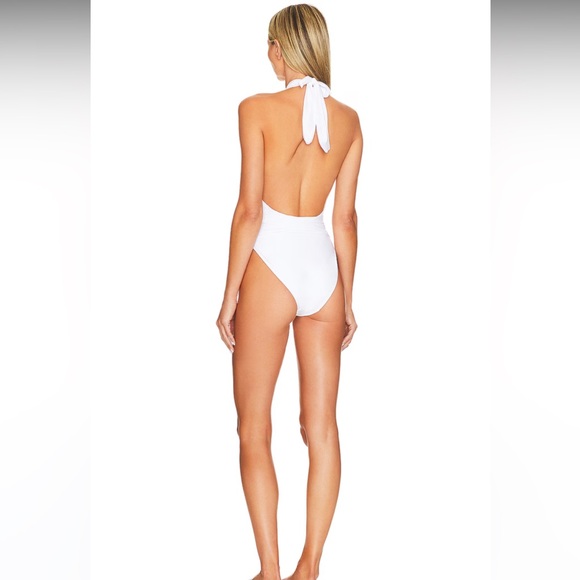 REVOLVE White Halter One-Piece Swimsuit - Picture 3 of 3